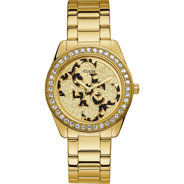 Guess G-Twist Ladies Gold Stainless Steel Women's Watch  W1201L2 - Watches of America