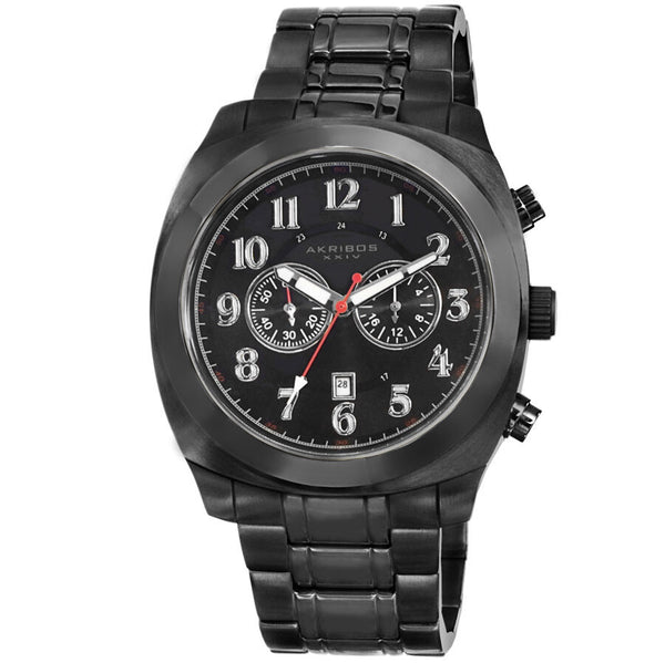 Akribos Black Dial Chronograph Black PVD Stainless Steel Men's Watch #AK624BK - Watches of America