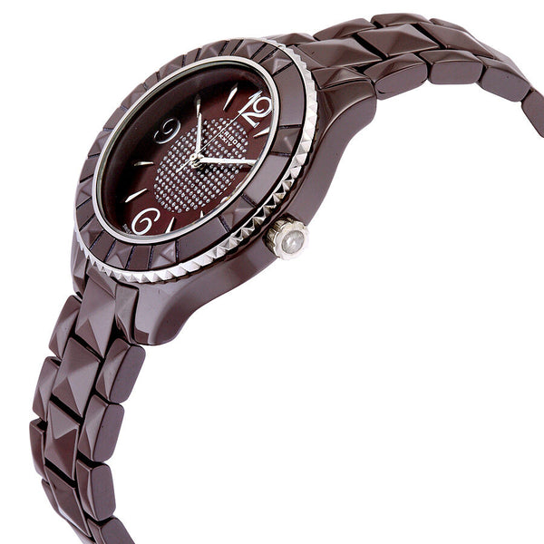 Akribos Brown Pyramid-Cut Ceramic Ladies Watch #AK533BR - Watches of America #2