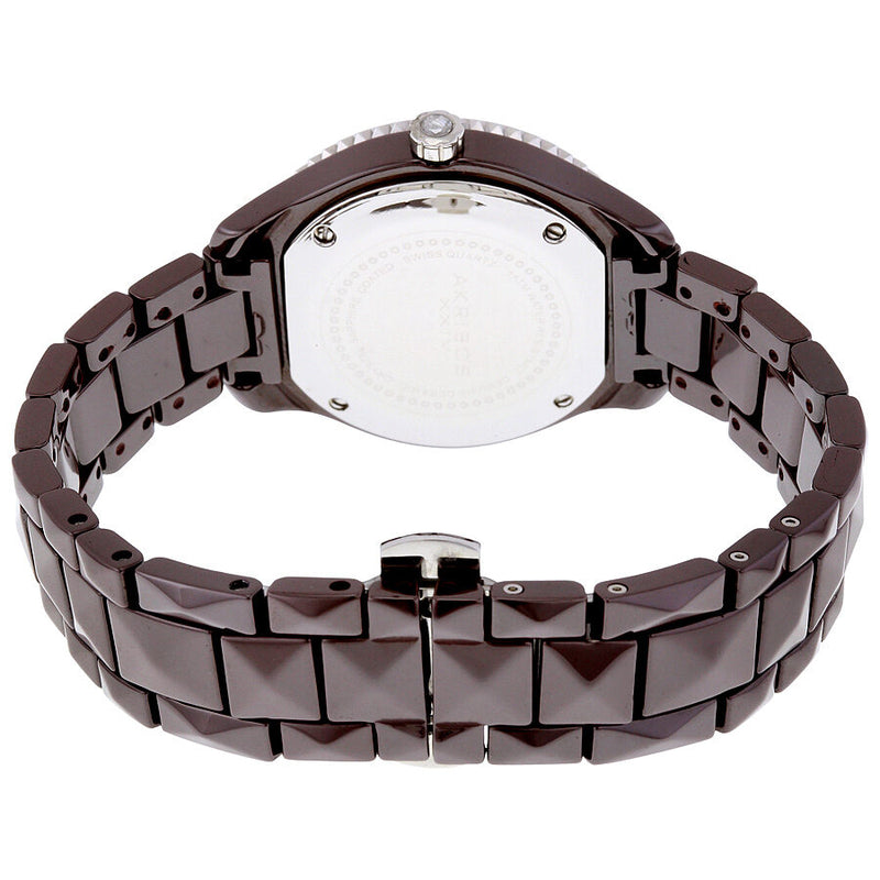 Akribos Brown Pyramid-Cut Ceramic Ladies Watch #AK533BR - Watches of America #3