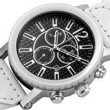 Akribos Chronograph White Ceramic White Leather Men's Watch #AK571WT - Watches of America #2