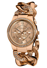 Akribos Multi-Function Rose Dial Rose Gold-tone Ladies Watch #AK558RG - Watches of America