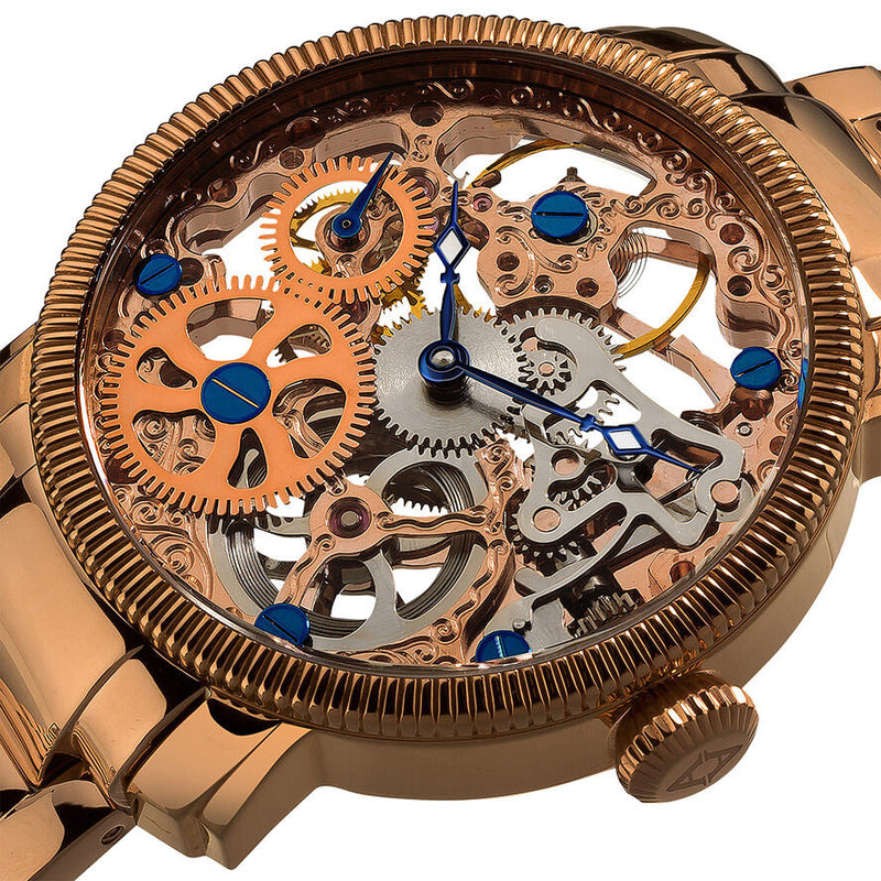 Akribos shop skeleton watch