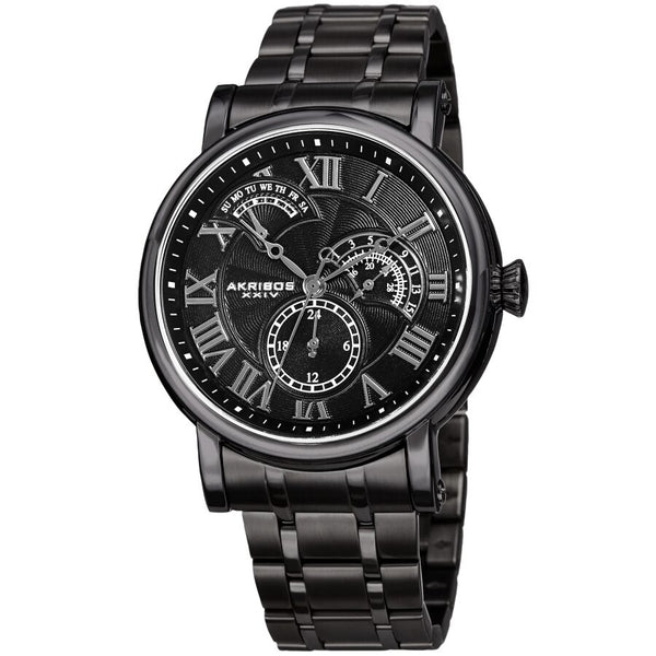 Akribos XXIV Black Dial Men's Watch #AK1001BK - Watches of America