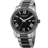 Akribos XXIV Black Dial Two-tone Men's Watch #AK936TTB - Watches of America