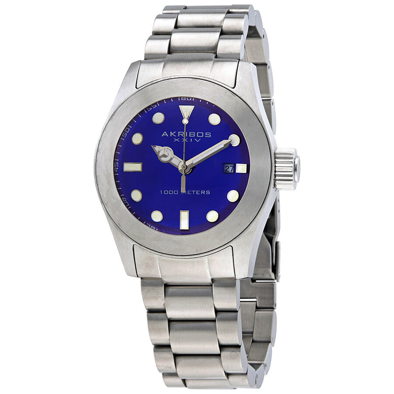 Akribos XXIV Blue Dial Stainless Steel Men's Watch #AK730BU - Watches of America