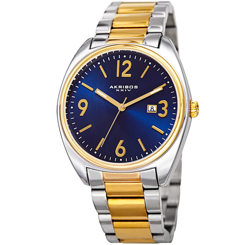 Akribos XXIV Blue Dial Two-tone Men's Watch #AK957TTG - Watches of America