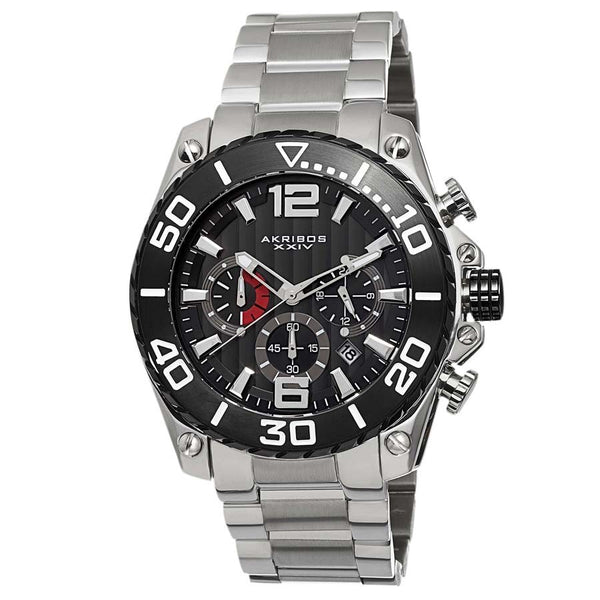 Akribos XXIV Chronograph Black Dial Men's Watch #AK639BKS - Watches of America