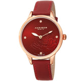 Akribos XXIV Quartz Diamond Red Dial Ladies Watch #AK1047RD - Watches of America