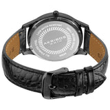 Akribos XXIV Essential Crystal Quartz Black Leather Strap Men's Watch #AK606BK - Watches of America #3