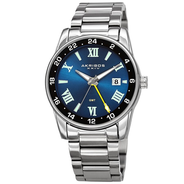 Akribos XXIV Quartz Blue Dial Men's Watch #AK1055SSBU - Watches of America