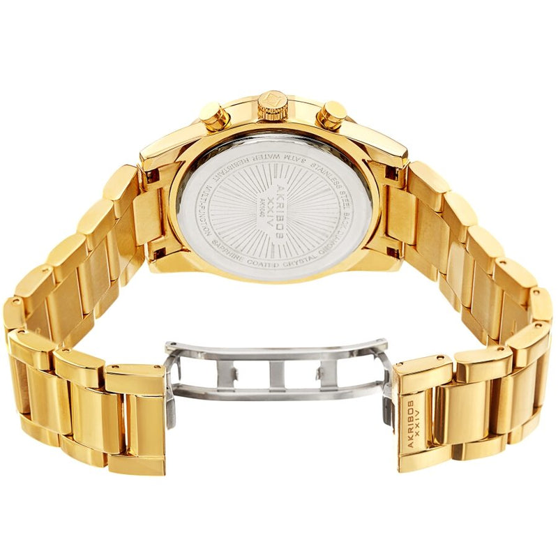 Akribos XXIV Quartz Diamond Gold Dial Men's Watch #AK1040YG - Watches of America #4