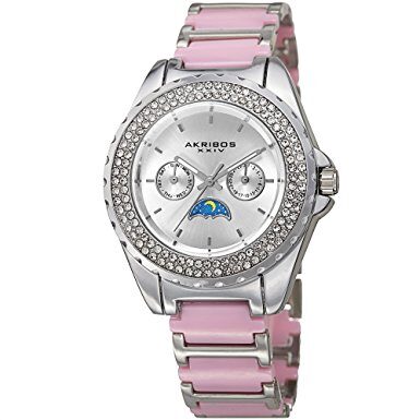 Akribos XXIV Multifunction Silver Dial Ladies Watch #AK961SSPK - Watches of America