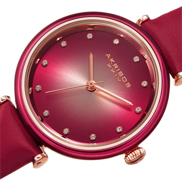 Akribos XXIV Quartz Red Dial Ladies Watch #AK1035PK - Watches of America #2