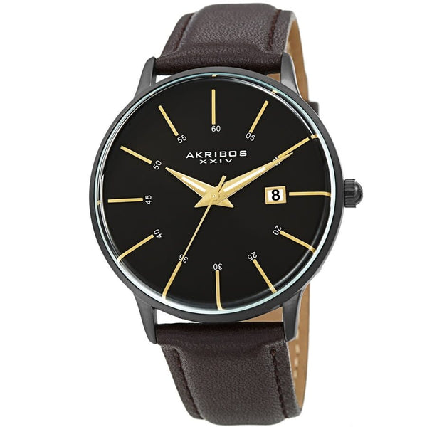 Akribos XXIV Quartz Black Dial Men's Watch #AK1104BK-S - Watches of America