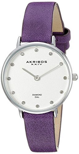 Akribos XXIV Quartz Diamond Silver Dial Ladies Watch #AK882PU - Watches of America