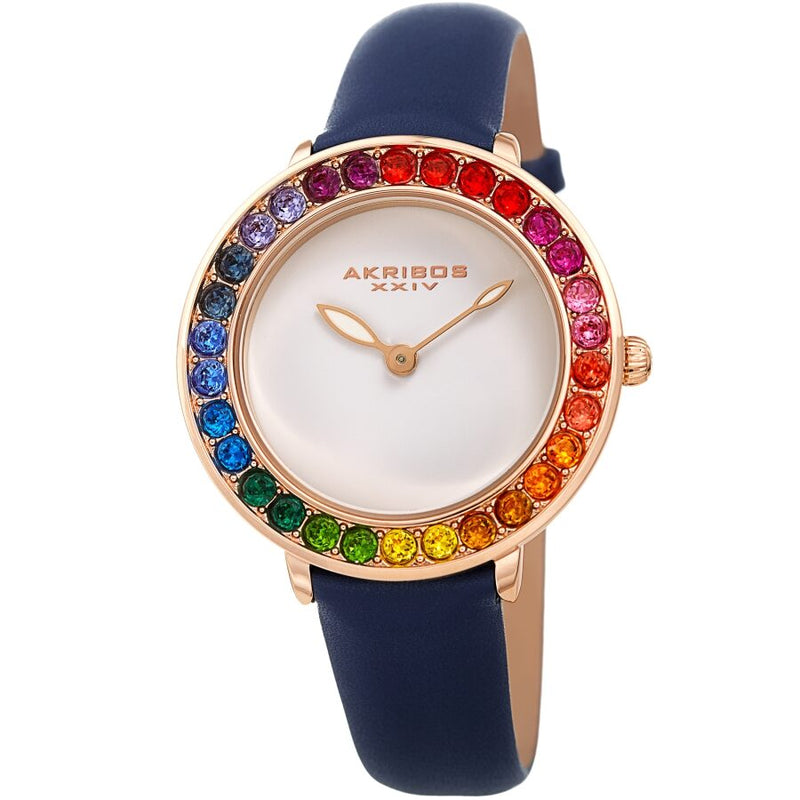 Akribos XXIV Quartz White Dial Ladies Watch #AK1092BU - Watches of America