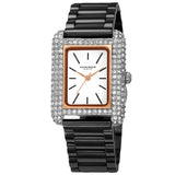 Akribos XXIV Quartz White Dial Ladies Watch #AK1108BKR - Watches of America