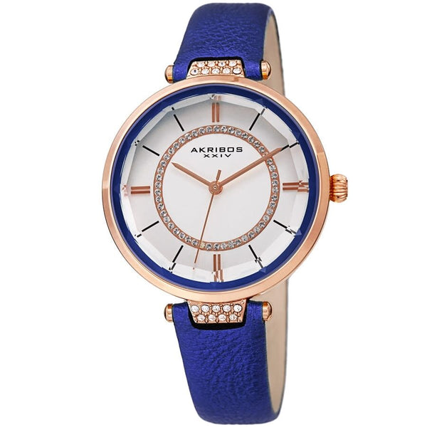 Akribos XXIV Quartz White Dial Ladies Watch #AK1116BU - Watches of America