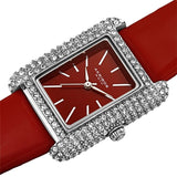 Akribos XXIV Quartz Crystal Red Dial Red Leather Ladies Watch #AK1068RD - Watches of America #2