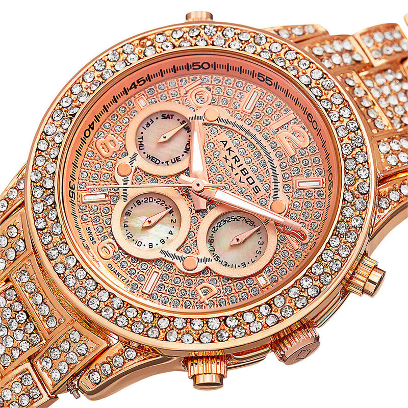 Akribos XXIV Rose Gold-tone Dial Ladies Watch #AK776RG - Watches of America #2