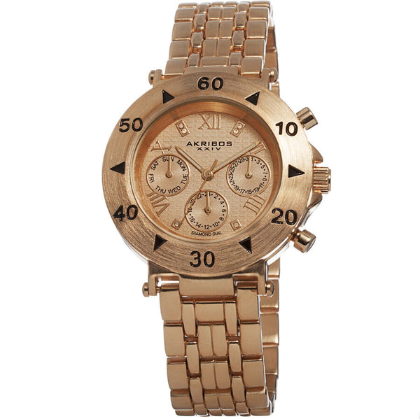 Akribos XXIV Rose Gold-Tone Ladies Watch #AK686RG - Watches of America