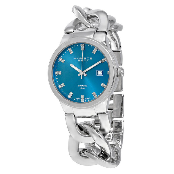 Akribos XXIV Silver-tone Base metal Ladies Watch #AK759SSTQ - Watches of America