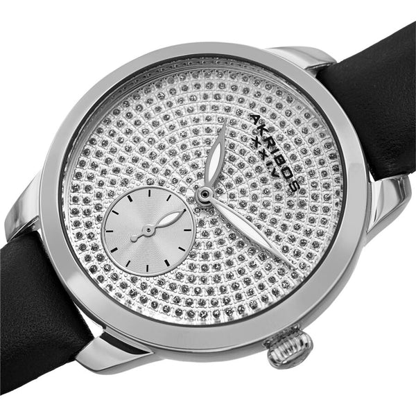 Akribos XXIV Quartz Silver Dial Ladies Watch #AK1089SSBK - Watches of America #2