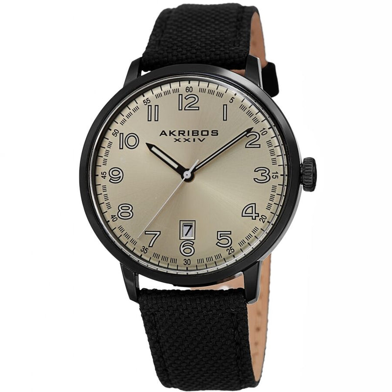 Akribos XXIV Quartz Silver Dial Men's Watch #AK1025BK - Watches of America