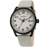 Akribos XXIV Quartz Silver Dial White Leather Men's Watch #AK1029GY - Watches of America