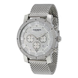 Akribos XXIV White Diamond Pave Dial Stainless Steel Men's Watch #AK713SS - Watches of America