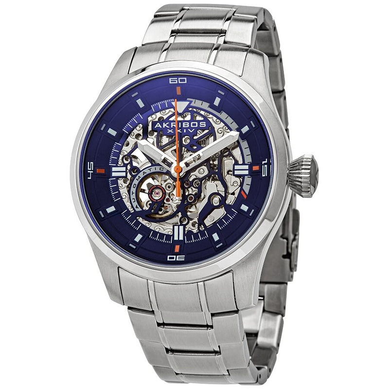 Akribos XXIV Skeleton Dial Automatic Men's Watch #AK970SSBU - Watches of America