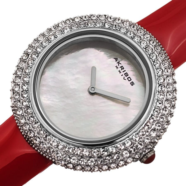 Akribos XXIV Quartz Crystal White Dial Ladies Watch #AK1049RD - Watches of America #2