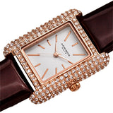 Akribos XXIV White Dial Brown Leather Ladies Watch #AK1068BR - Watches of America #2