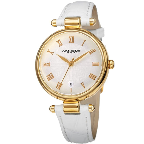 Akribos XXIV Quartz White Dial Ladies Watch #AK1070WT - Watches of America