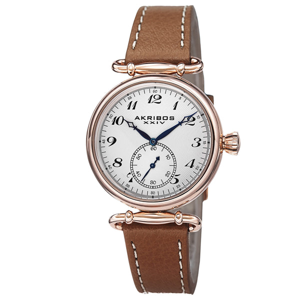 Akribos XXIV White Dial Rose Gold-tone Ladies Watch #AK704BR - Watches of America