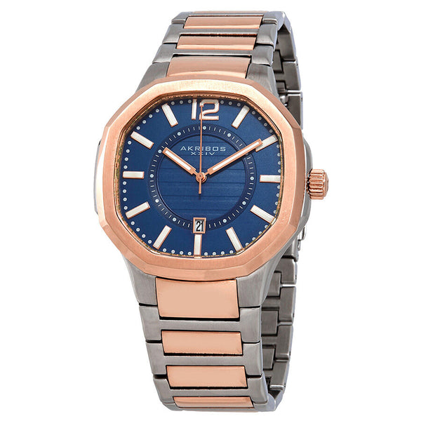 Akribos XXIV Blue Dial Two-tone Men's Watch #AK712TTR - Watches of America