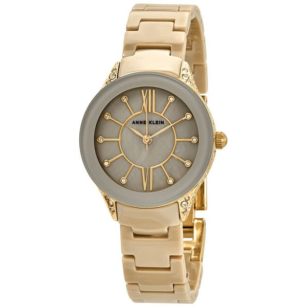 Anne Klein Beige Dial Gold-tone Ladies Watch #2388TNGB - Watches of America