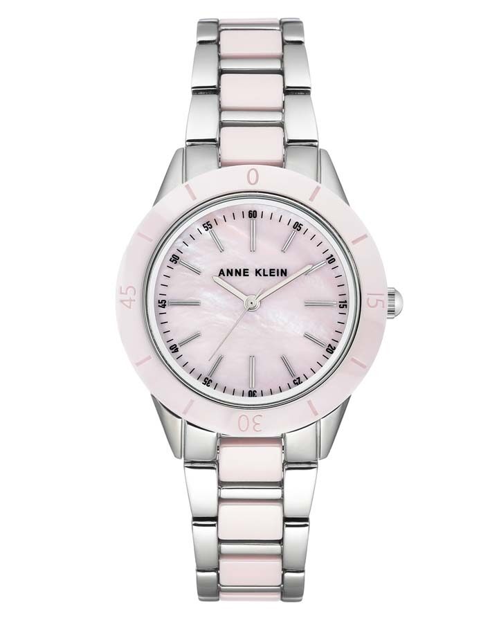 Anne Klein Light Pink Dial Ladies Watch #3161LPSV - Watches of America