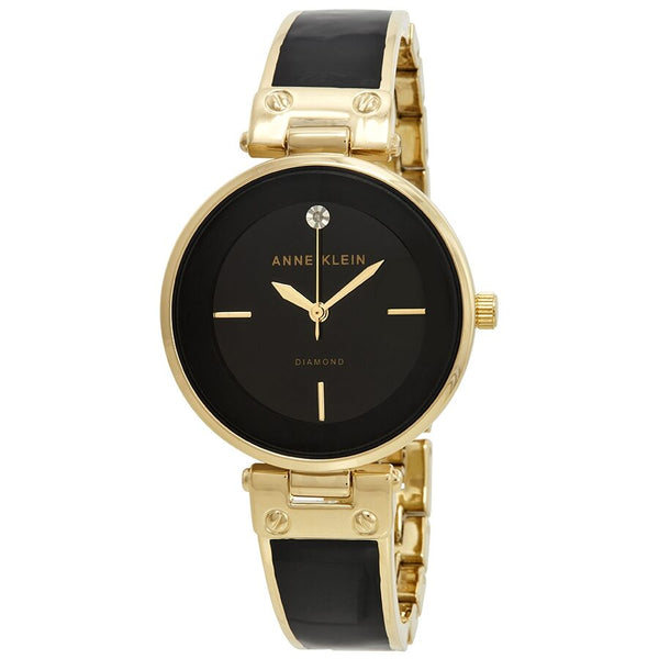 Anne Klein Quartz Black Dial Ladies Watch #AK/J1414BKGB - Watches of America