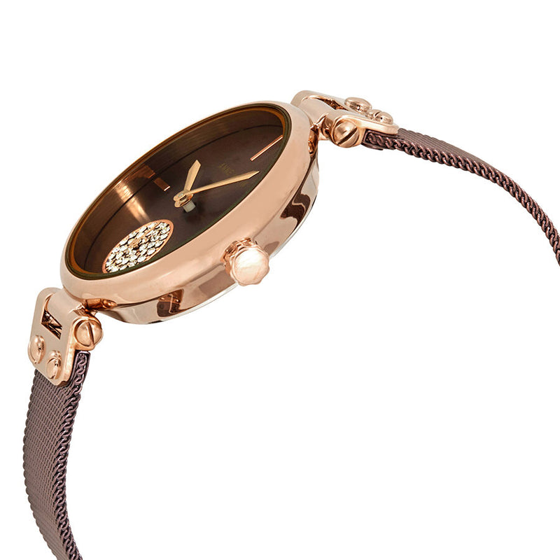 Anne Klein Swarovski Crystals Brown Dial Ladies Watch #3001RGBN - Watches of America #2