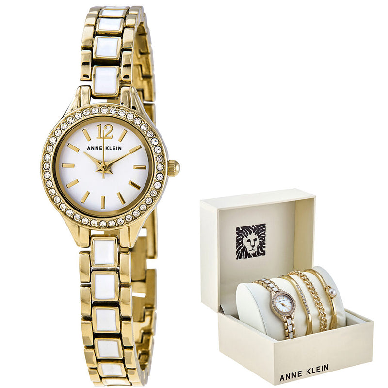 Anne Klein White Dial Ladies Watch and Bracelet Set #ANK/3396WTST - Watches of America