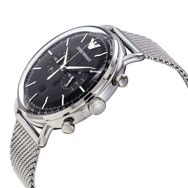 Armani Aviator Chronograph Quartz Black Dial Men's Watch #AR11104 - Watches of America #2