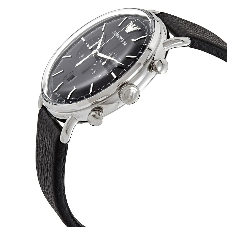 Emporio Armani Aviator Chronograph Quartz Black Dial Men\'s Watch AR111 –  Watches of America