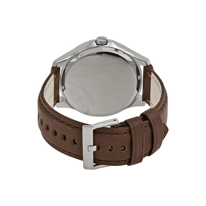 Armani AX Exchange Whitman Silver Dial Brown Leather Men's Watch AX2100 - Watches of America #3