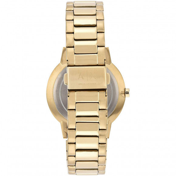Armani Exchange Reloj para hombre de acero inoxidable en tono dorado con tres manecillas AX2707
