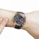 Guess Horizon Blue Dial Leather Strap Men's Watch#W0380G5 - Watches of America #5