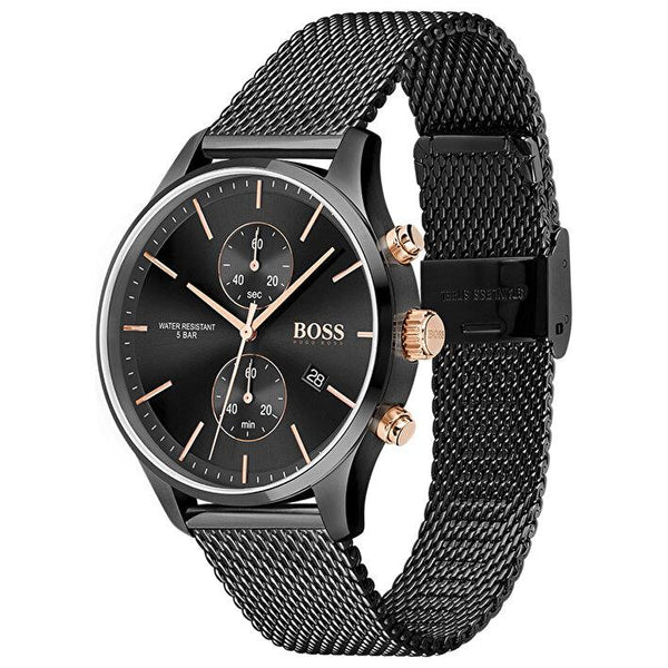 Hugo Boss Associate Black Mesh Men's Watch 1513811 - Watches of America #2