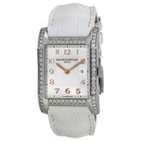 Baume and Mecier Hampton Milleis Opaline Silver Alligator Leather Ladies Watch #10025 - Watches of America