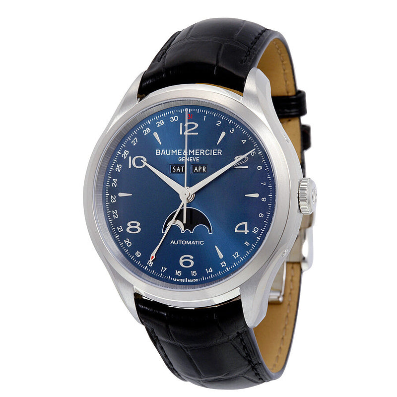 Baume and Mercier Clifton Blue Dial Moonphase Men's Watch 10057#A10057 - Watches of America